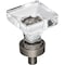Jeffrey Alexander 1" Overall Length Brushed Pewter Square Glass Harlow Cabinet Knob G140BNBDL - alternate 1